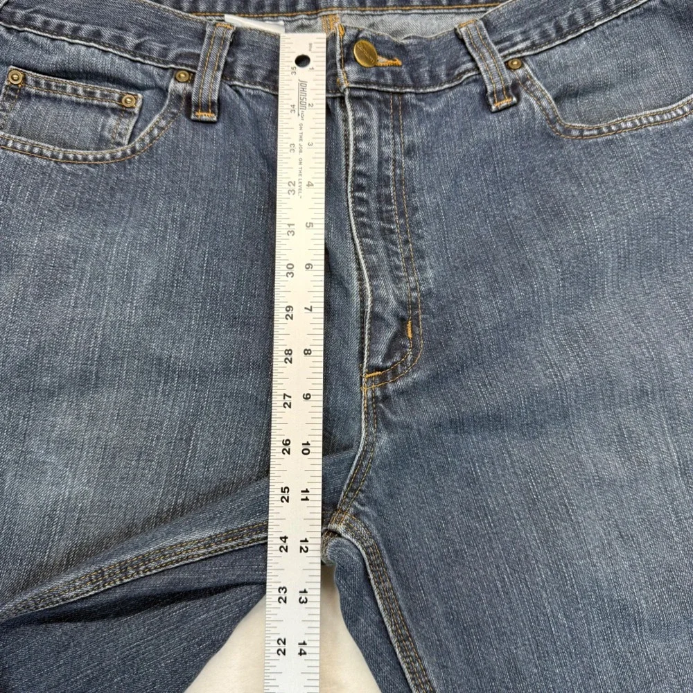 Carhartt Relaxed Fit Jeans Mens Denim‎ Blue Work Pants Size 38x27 Hemmed